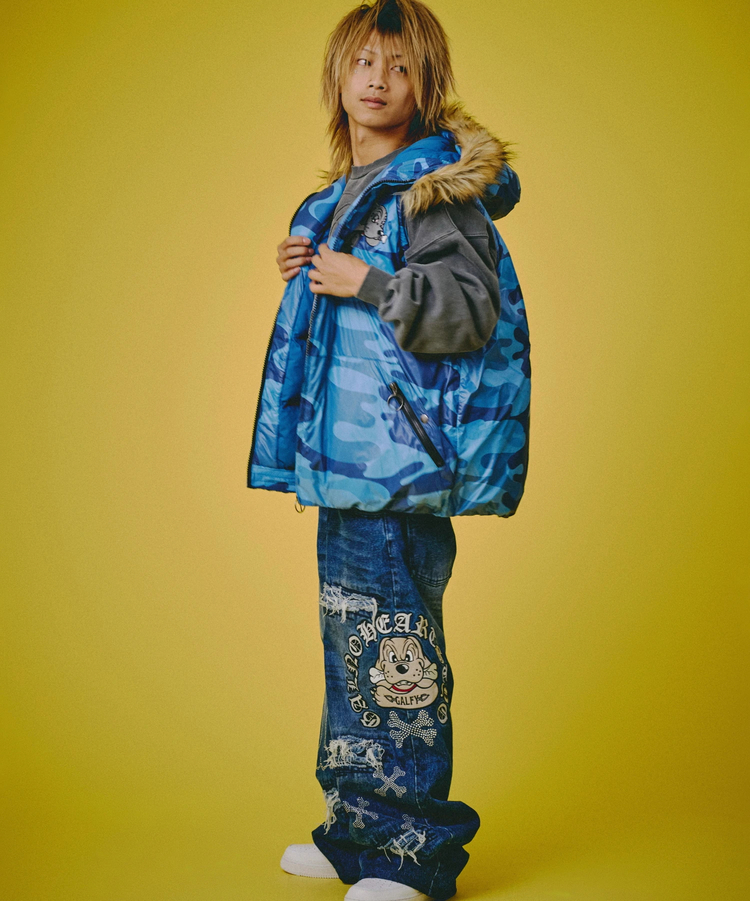 GALFY/ガルフィー ピカピカ骨骨レーザーかも?デニム(MENS