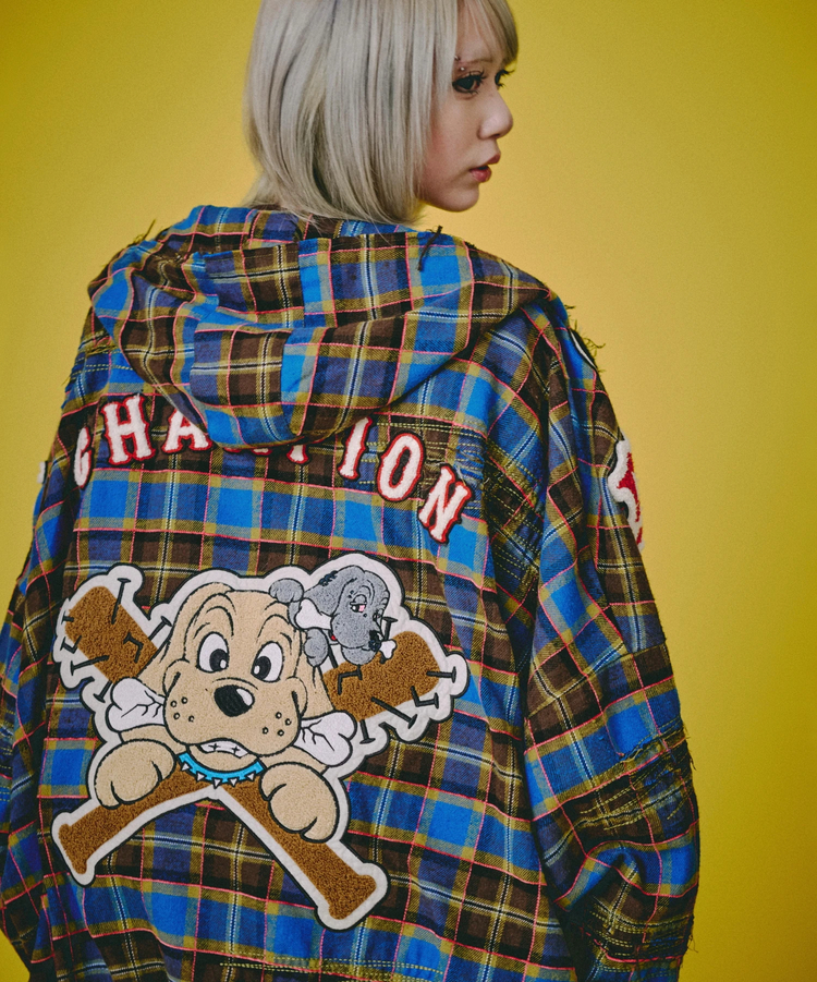 JACKROSE(ジャックローズ) |GALFY/ガルフィー ワッペンだらけチェックシャツパーカー(MENS)