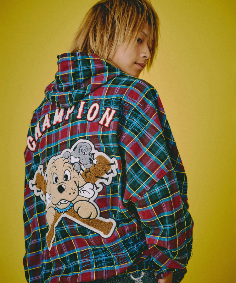 JACKROSE(ジャックローズ) |GALFY/ガルフィー ワッペンだらけチェックシャツパーカー(MENS)