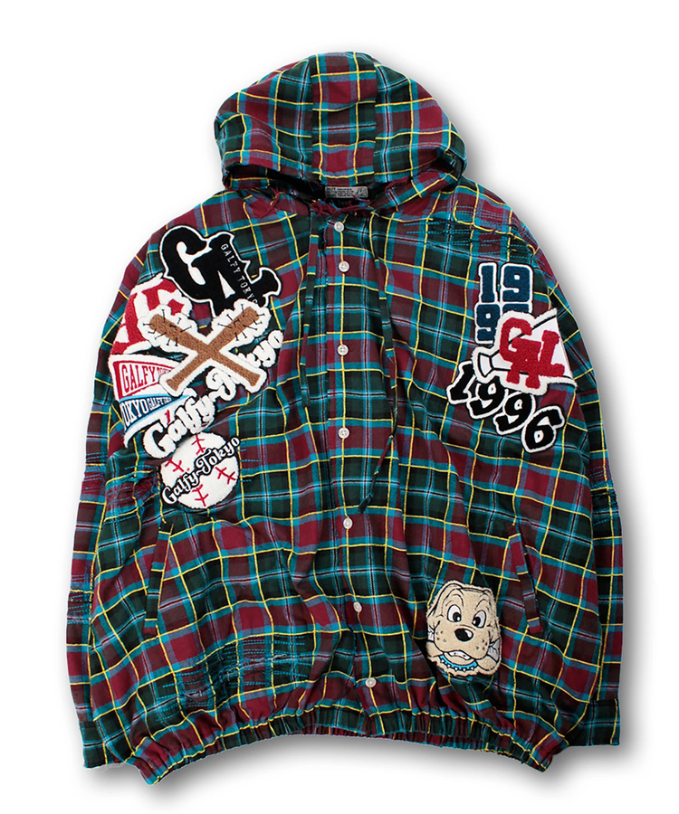 JACKROSE(ジャックローズ) |GALFY/ガルフィー ワッペンだらけチェックシャツパーカー(MENS)