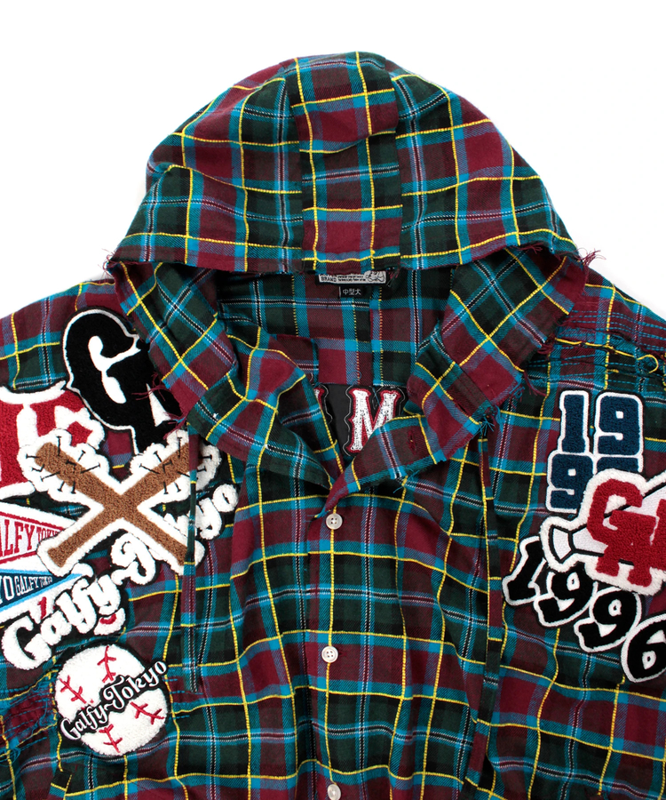 JACKROSE(ジャックローズ) |GALFY/ガルフィー ワッペンだらけチェックシャツパーカー(MENS)