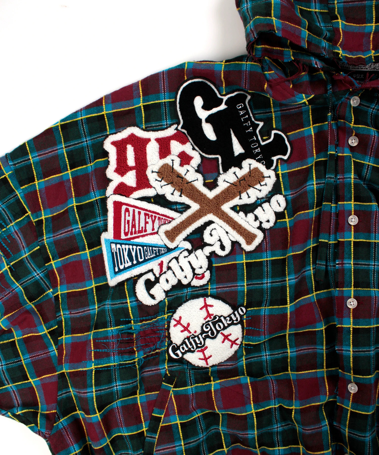 JACKROSE(ジャックローズ) |GALFY/ガルフィー ワッペンだらけチェックシャツパーカー(MENS)