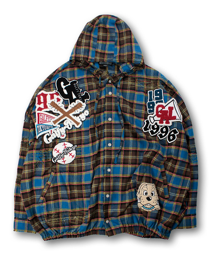 JACKROSE(ジャックローズ) |GALFY/ガルフィー ワッペンだらけチェックシャツパーカー(MENS)