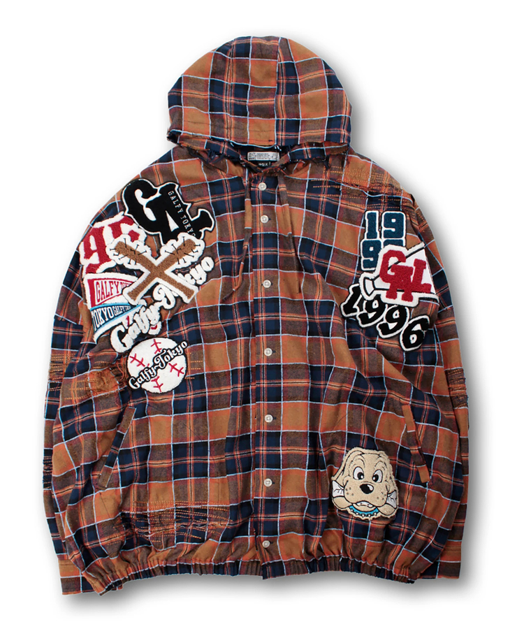 JACKROSE(ジャックローズ) |GALFY/ガルフィー ワッペンだらけチェックシャツパーカー(MENS)