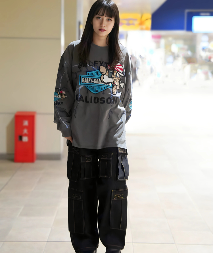 JACKROSE(ジャックローズ) |【GALFY×GALLIS ADDICTION】バイク乗りロンTee(MENS)