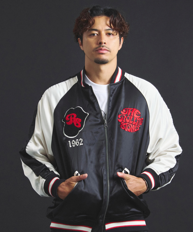 JACKROSE(ジャックローズ) |【The Rolling Stones×JACKROSE】 Lips&Tongue シグネチャーリバーシブルスカジャン(MENS)