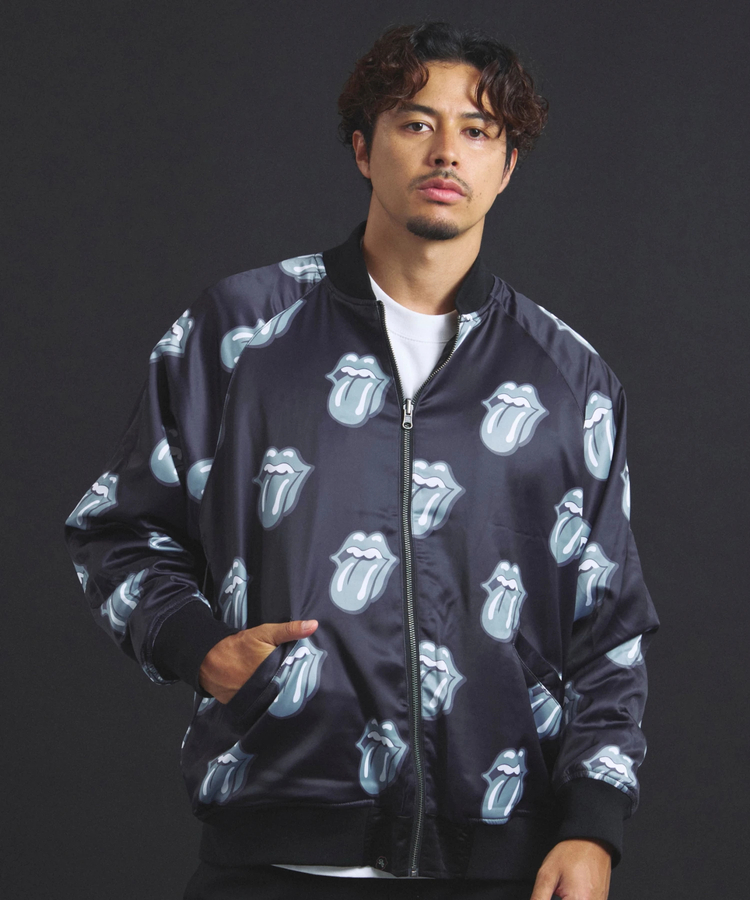 JACKROSE(ジャックローズ) |【The Rolling Stones×JACKROSE】 Lips&Tongue シグネチャーリバーシブルスカジャン(MENS)