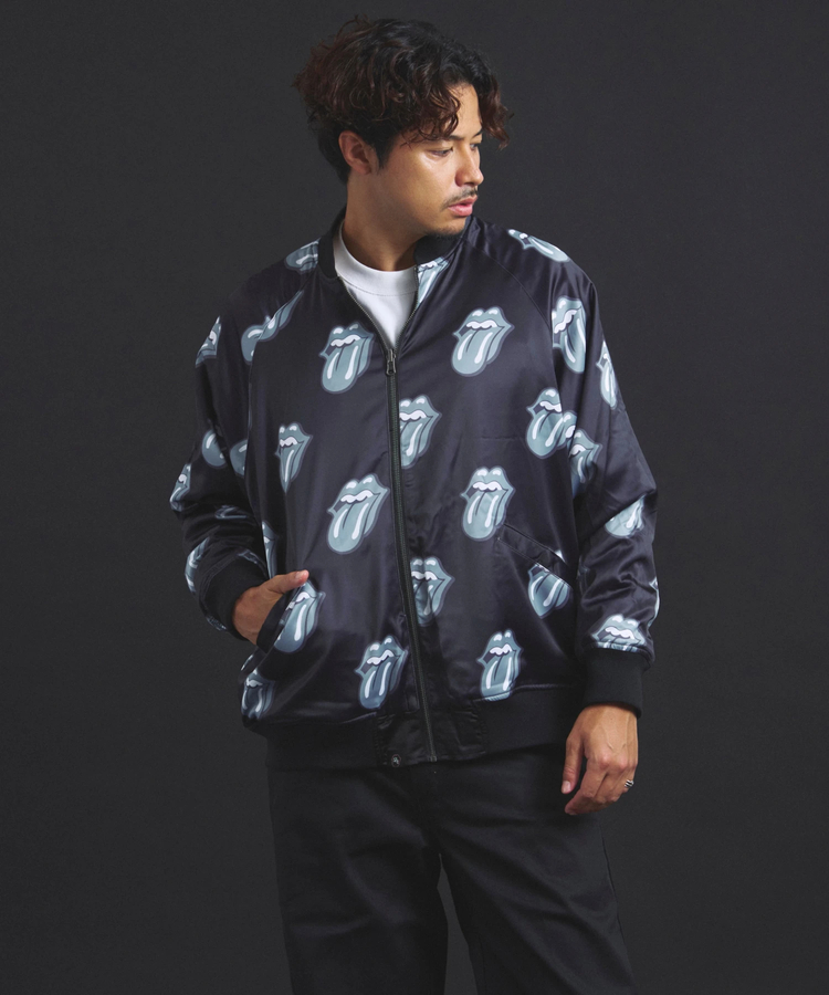 JACKROSE(ジャックローズ) |【The Rolling Stones×JACKROSE】 Lips&Tongue シグネチャーリバーシブルスカジャン(MENS)