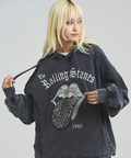 JACKROSE(ジャックローズ) |【The Rolling Stones×JACKROSE】 Lips&Tongue ヒョウ柄切替プルパーカー(MENS)