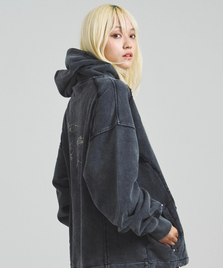 JACKROSE(ジャックローズ) |【The Rolling Stones×JACKROSE】 Lips&Tongue ヒョウ柄切替プルパーカー(MENS)