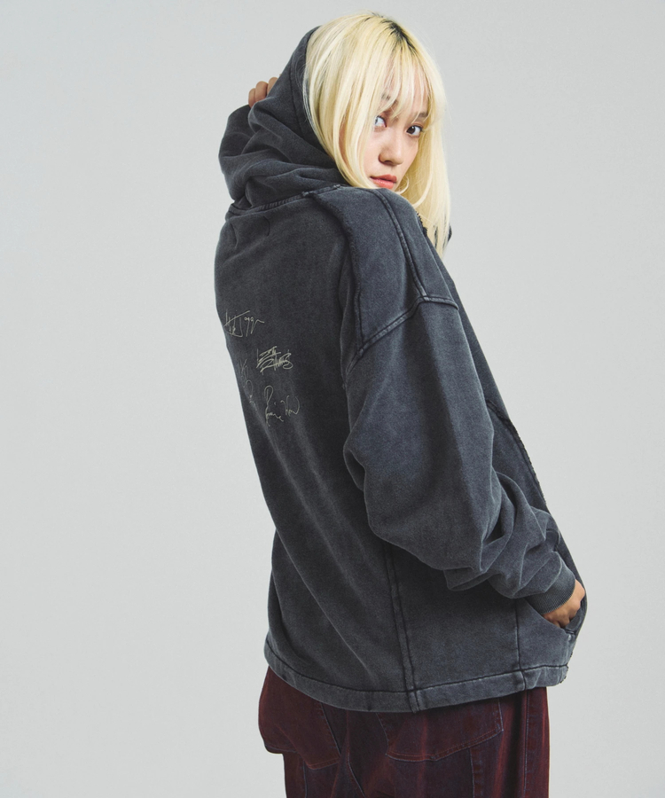 JACKROSE(ジャックローズ) |【The Rolling Stones×JACKROSE】 Lips&Tongue ヒョウ柄切替プルパーカー(MENS)