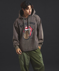 JACKROSE(ジャックローズ) |【The Rolling Stones×JACKROSE】 Lips&Tongue ヒョウ柄切替プルパーカー(MENS)