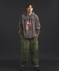 JACKROSE(ジャックローズ) |【The Rolling Stones×JACKROSE】 Lips&Tongue ヒョウ柄切替プルパーカー(MENS)