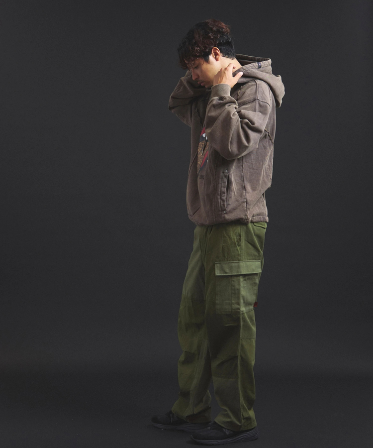 JACKROSE(ジャックローズ) |【The Rolling Stones×JACKROSE】 Lips&Tongue ヒョウ柄切替プルパーカー(MENS)
