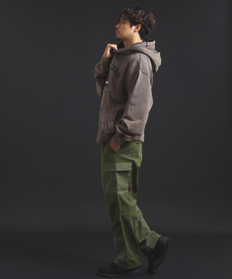 JACKROSE(ジャックローズ) |【The Rolling Stones×JACKROSE】 Lips&Tongue ヒョウ柄切替プルパーカー(MENS)