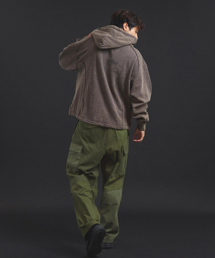 JACKROSE(ジャックローズ) |【The Rolling Stones×JACKROSE】 Lips&Tongue ヒョウ柄切替プルパーカー(MENS)