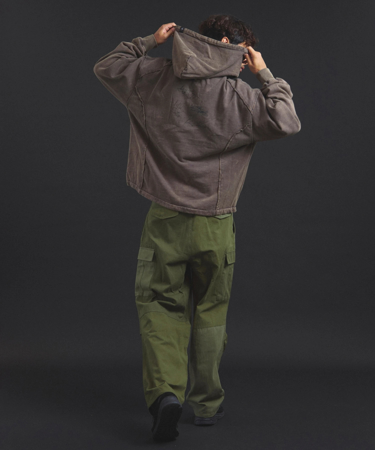 JACKROSE(ジャックローズ) |【The Rolling Stones×JACKROSE】 Lips&Tongue ヒョウ柄切替プルパーカー(MENS)