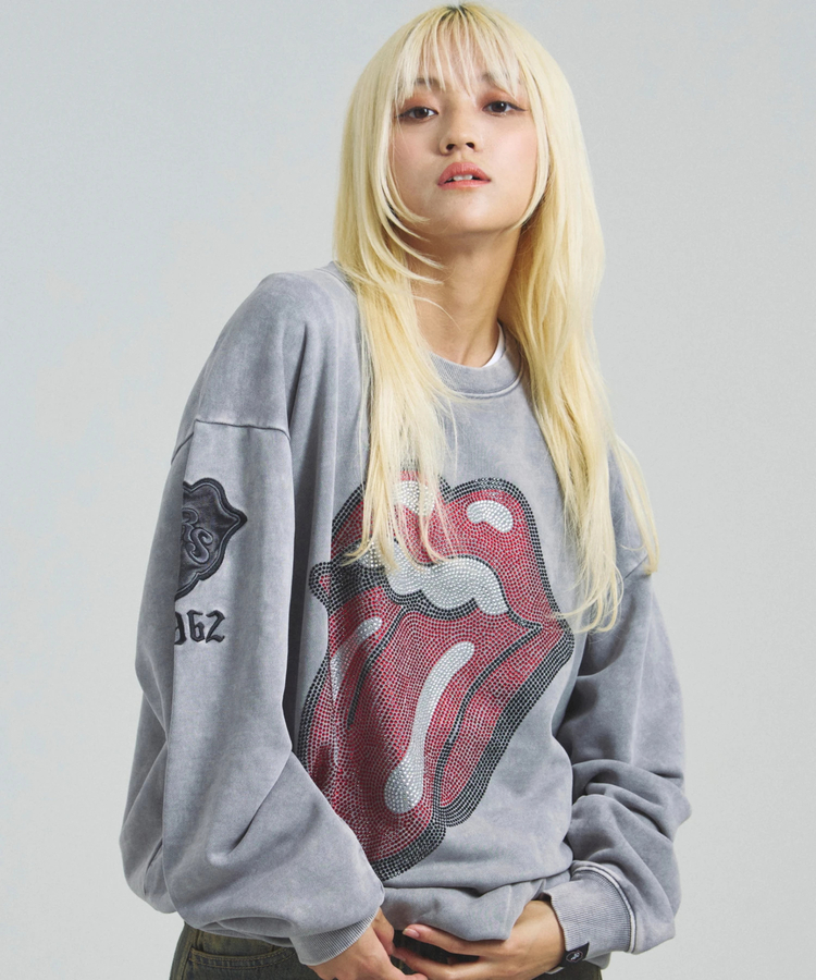 The Rolling Stones×JACKROSE】 Lips&Tongue ラインストーンクルー