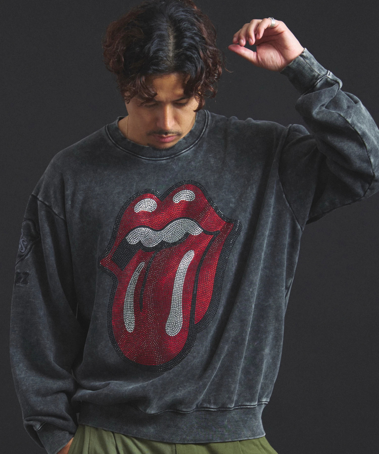 The Rolling Stones×JACKROSE】 Lips&Tongue ラインストーンクルー