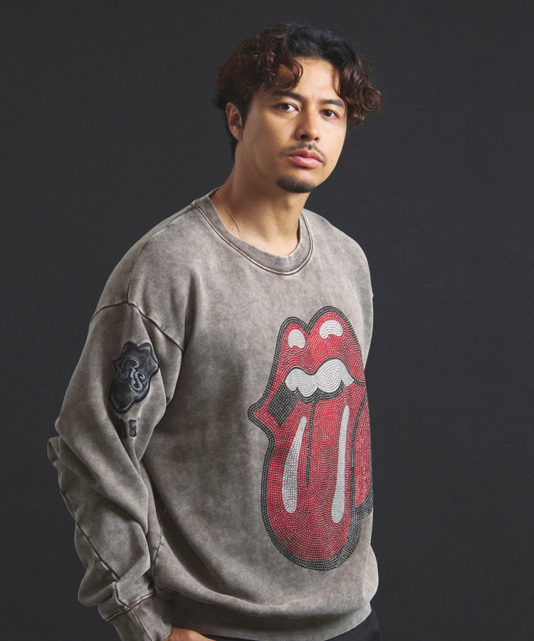 The Rolling Stones×JACKROSE】 Lips&Tongue ラインストーンクルー