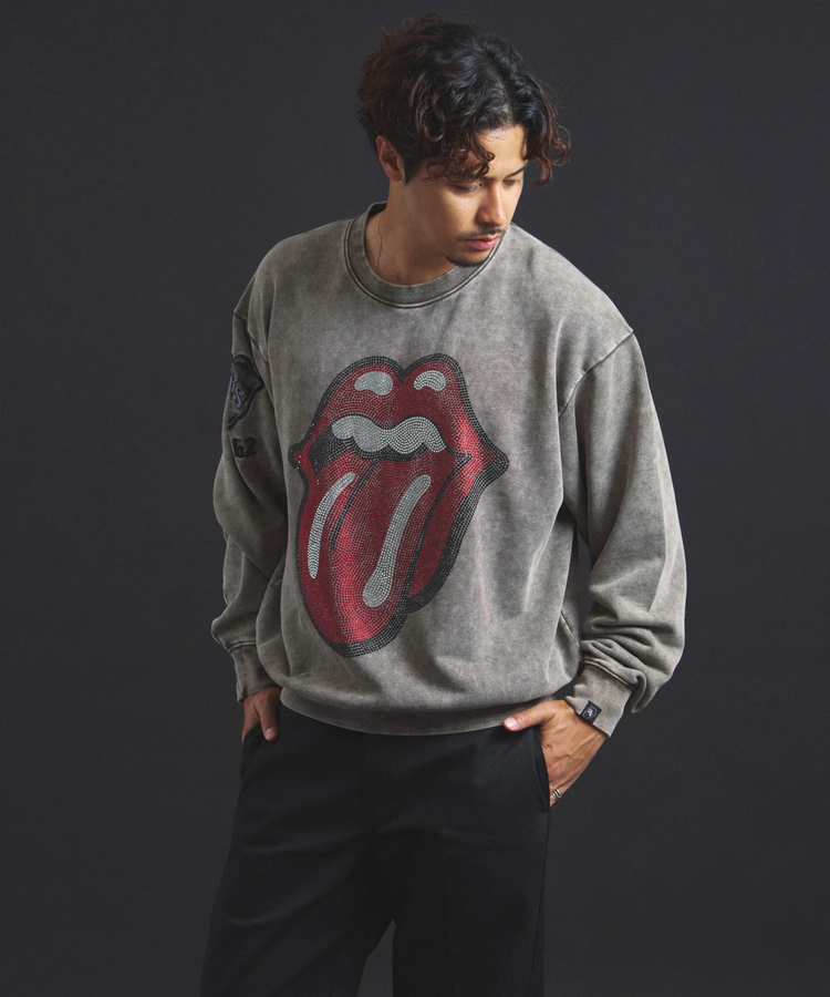 The Rolling Stones×JACKROSE】 Lips&Tongue ラインストーンクルー