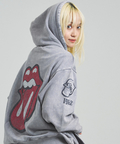 JACKROSE(ジャックローズ) |【The Rolling Stones×JACKROSE】 Lips&Tongue ラインストーンZIPパーカー(MENS)