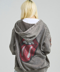 JACKROSE(ジャックローズ) |【The Rolling Stones×JACKROSE】 Lips&Tongue ラインストーンZIPパーカー(MENS)
