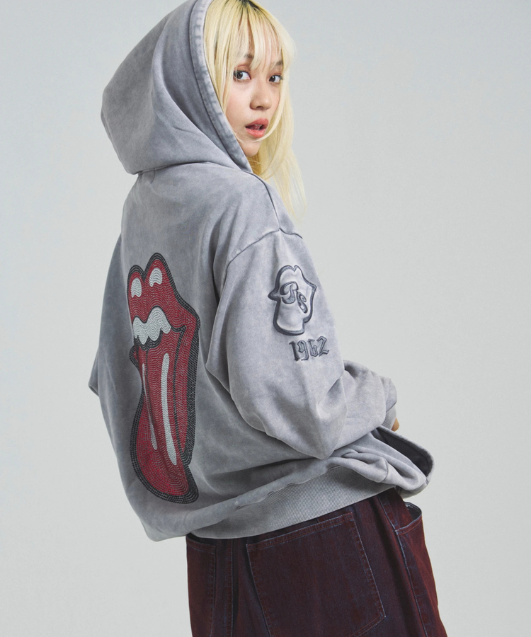 The Rolling Stones×JACKROSE】 Lips&Tongue ラインストーンZIP