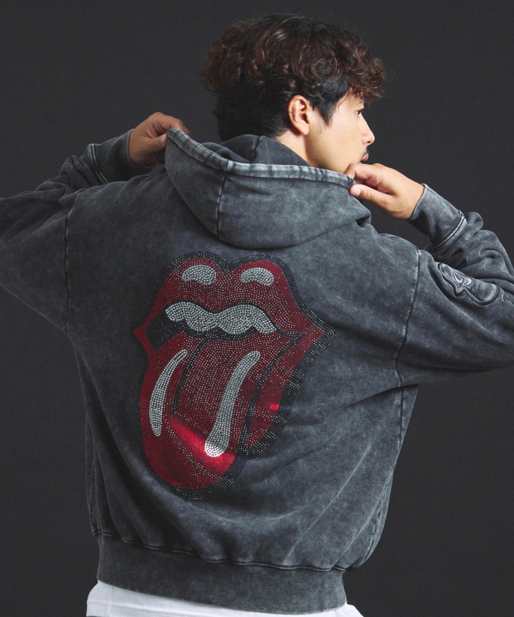 The Rolling Stones×JACKROSE】 Lips&Tongue ラインストーンZIP