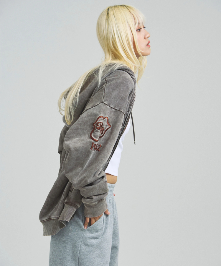 JACKROSE(ジャックローズ) |【The Rolling Stones×JACKROSE】 Lips&Tongue ラインストーンZIPパーカー(MENS)