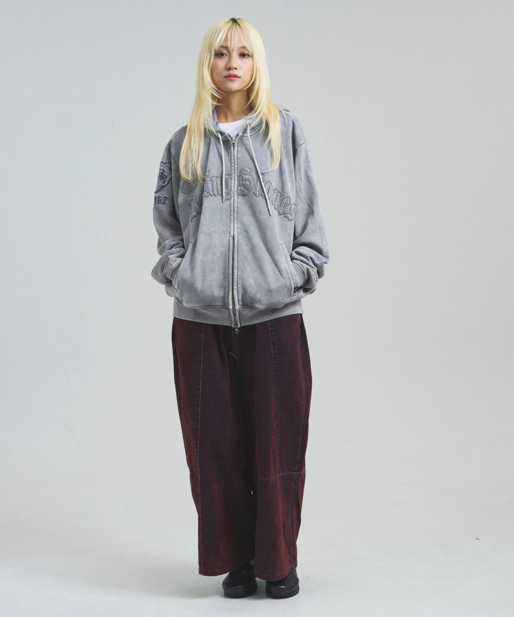 JACKROSE(ジャックローズ) |【The Rolling Stones×JACKROSE】 Lips&Tongue ラインストーンZIPパーカー(MENS)