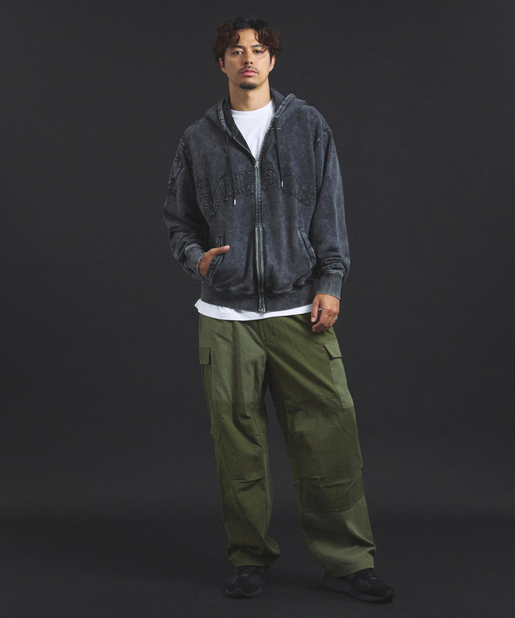 JACKROSE(ジャックローズ) |【The Rolling Stones×JACKROSE】 Lips&Tongue ラインストーンZIPパーカー(MENS)