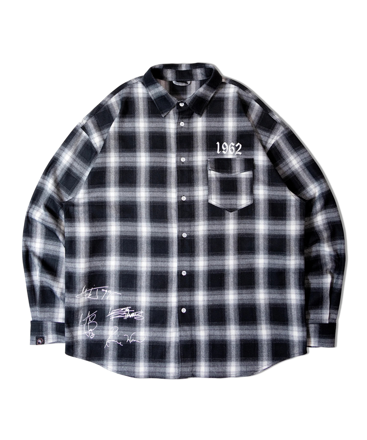 JACKROSE(ジャックローズ) |【The Rolling Stones×JACKROSE】 Lips&Tongue スタッズオンブレチェックシャツ(MENS)