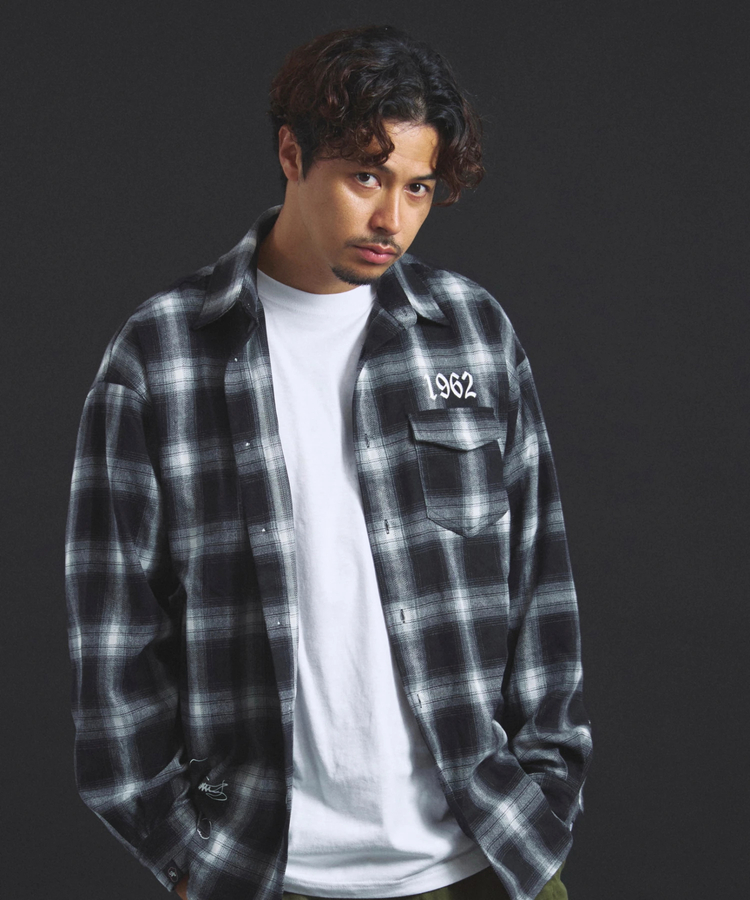JACKROSE(ジャックローズ) |【The Rolling Stones×JACKROSE】 Lips&Tongue スタッズオンブレチェックシャツ(MENS)
