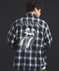 JACKROSE(ジャックローズ) |【The Rolling Stones×JACKROSE】 Lips&Tongue スタッズオンブレチェックシャツ(MENS)