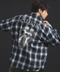 JACKROSE(ジャックローズ) |【The Rolling Stones×JACKROSE】 Lips&Tongue スタッズオンブレチェックシャツ(MENS)