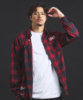 JACKROSE(ジャックローズ) |【The Rolling Stones×JACKROSE】 Lips&Tongue スタッズオンブレチェックシャツ(MENS)