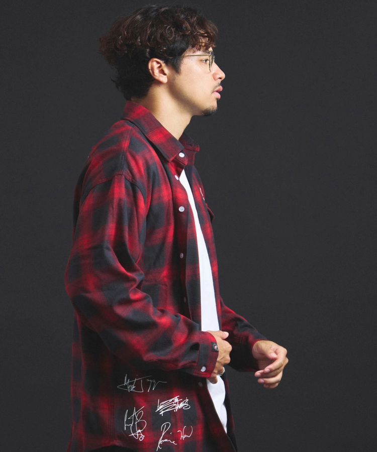 JACKROSE(ジャックローズ) |【The Rolling Stones×JACKROSE】 Lips&Tongue スタッズオンブレチェックシャツ(MENS)