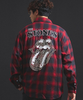 JACKROSE(ジャックローズ) |【The Rolling Stones×JACKROSE】 Lips&Tongue スタッズオンブレチェックシャツ(MENS)