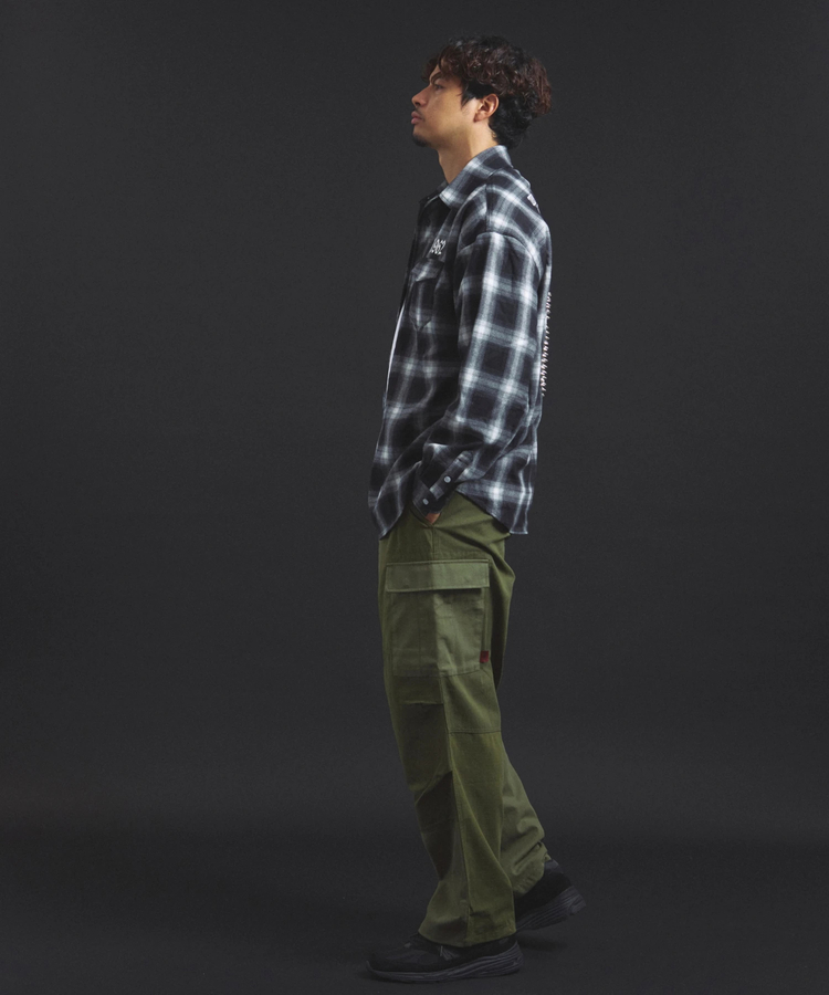 JACKROSE(ジャックローズ) |【The Rolling Stones×JACKROSE】 Lips&Tongue スタッズオンブレチェックシャツ(MENS)