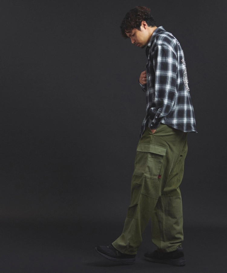 JACKROSE(ジャックローズ) |【The Rolling Stones×JACKROSE】 Lips&Tongue スタッズオンブレチェックシャツ(MENS)