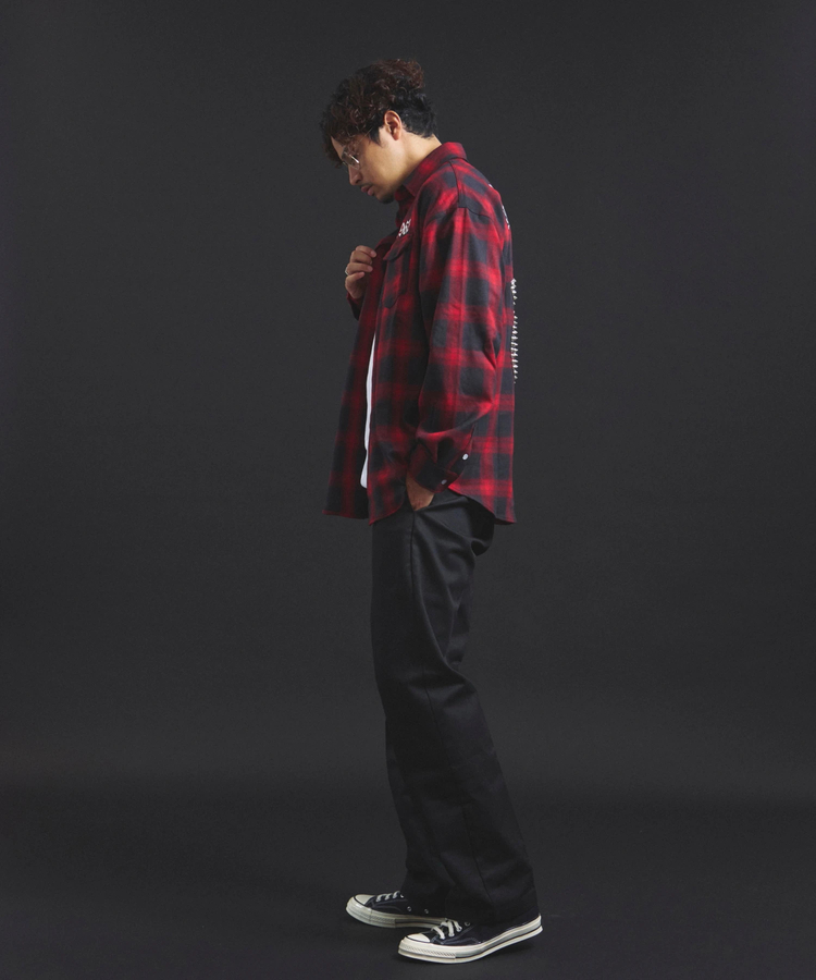 JACKROSE(ジャックローズ) |【The Rolling Stones×JACKROSE】 Lips&Tongue スタッズオンブレチェックシャツ(MENS)