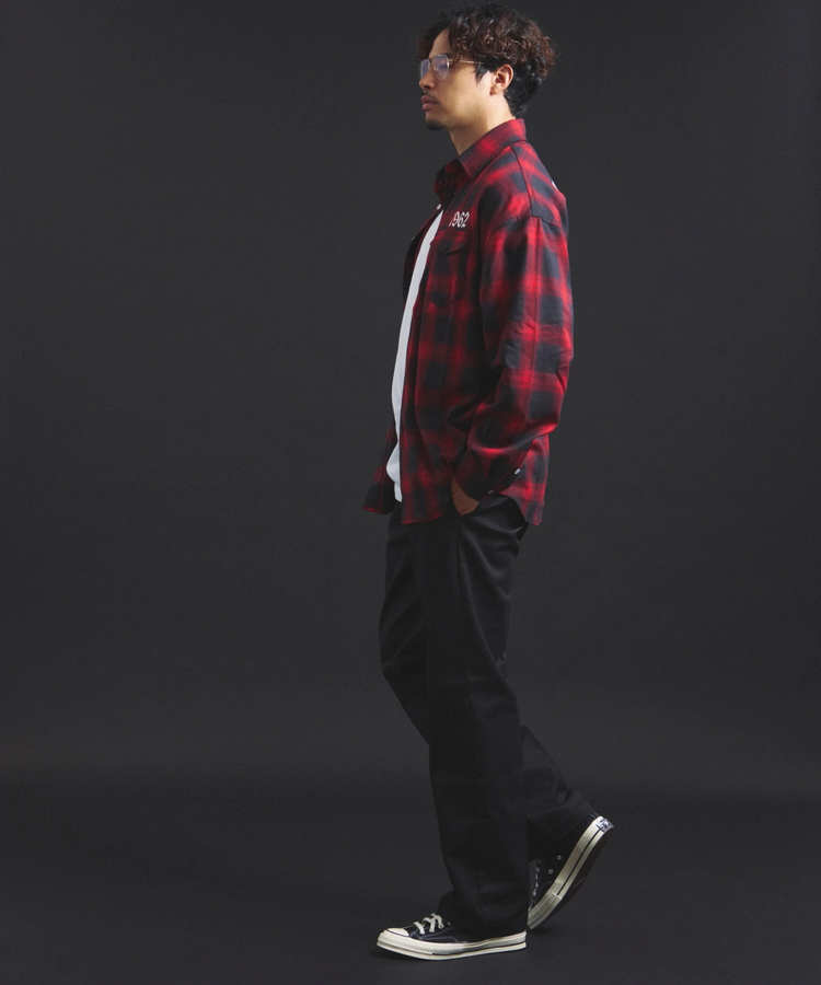 JACKROSE(ジャックローズ) |【The Rolling Stones×JACKROSE】 Lips&Tongue スタッズオンブレチェックシャツ(MENS)