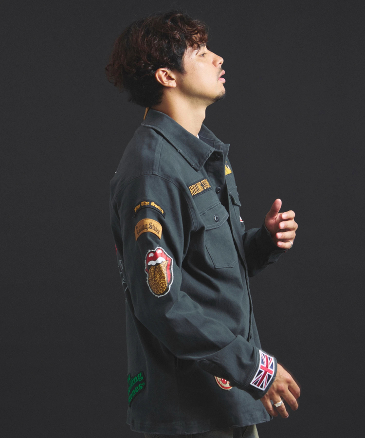 JACKROSE(ジャックローズ) |【The Rolling Stones×JACKROSE】 Lips&Tongue カットオフワッペンシャツJKT(MENS)