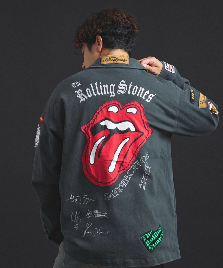 JACKROSE(ジャックローズ) |【The Rolling Stones×JACKROSE】 Lips&Tongue カットオフワッペンシャツJKT(MENS)