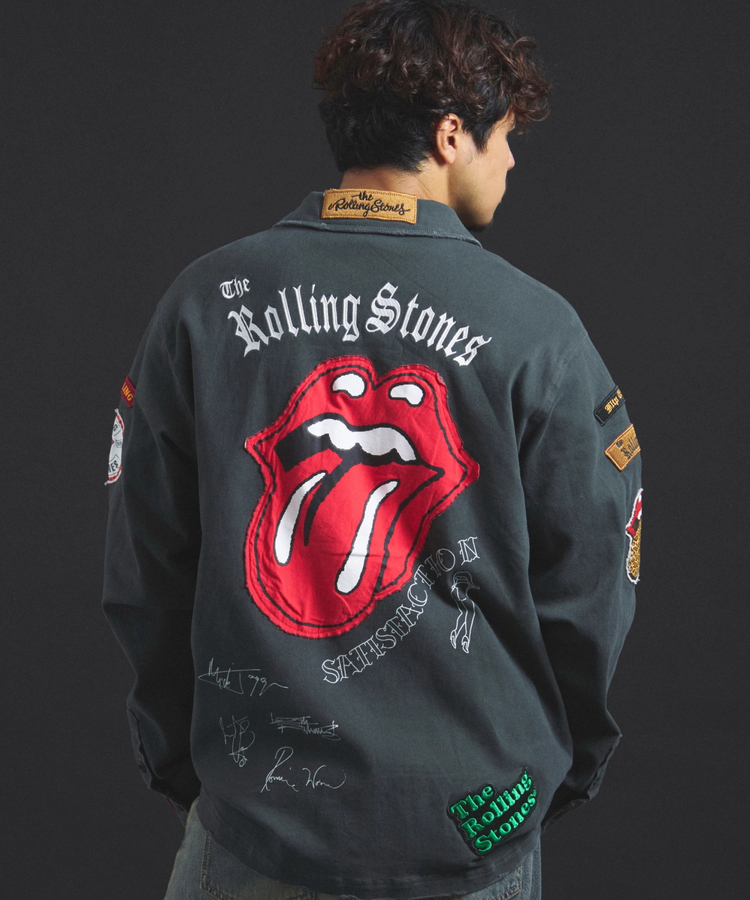 JACKROSE(ジャックローズ) |【The Rolling Stones×JACKROSE】 Lips&Tongue カットオフワッペンシャツJKT(MENS)