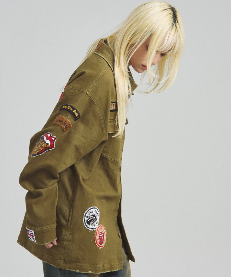 JACKROSE(ジャックローズ) |【The Rolling Stones×JACKROSE】 Lips&Tongue カットオフワッペンシャツJKT(MENS)