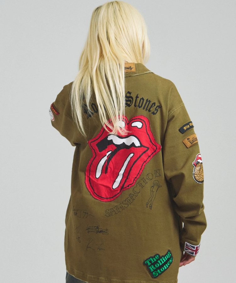 JACKROSE(ジャックローズ) |【The Rolling Stones×JACKROSE】 Lips&Tongue カットオフワッペンシャツJKT(MENS)