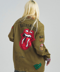 JACKROSE(ジャックローズ) |【The Rolling Stones×JACKROSE】 Lips&Tongue カットオフワッペンシャツJKT(MENS)