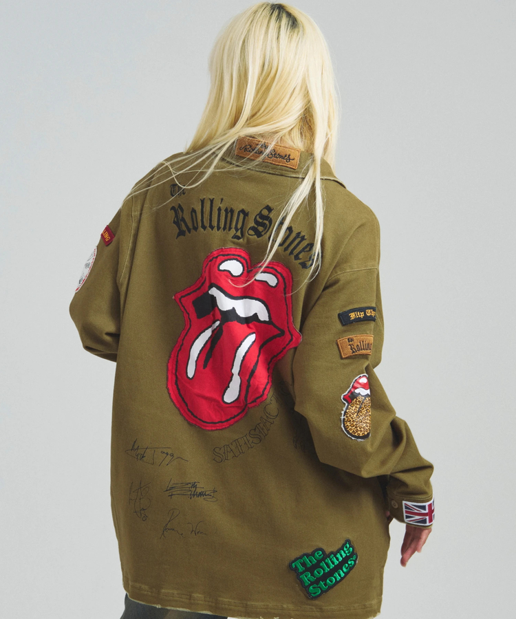 JACKROSE(ジャックローズ) |【The Rolling Stones×JACKROSE】 Lips&Tongue カットオフワッペンシャツJKT(MENS)
